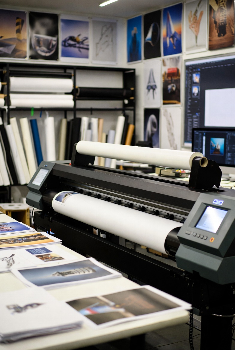 Minimal folded brochure with soft orange accents